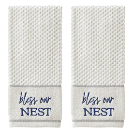 Bless Our Nest Hand Towels 2-Pack in White