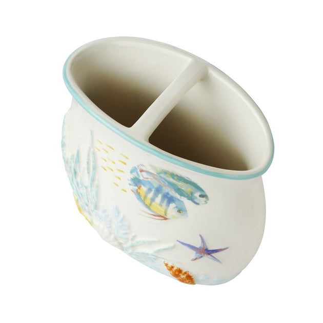 Ocean Watercolor Toothbrush Holder in Multi | Riverbend Home