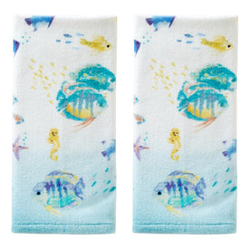 Ocean Watercolor Hand Towels 2-Pack in Multi