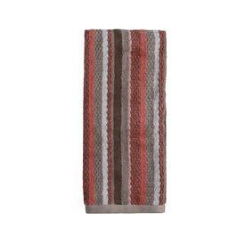 Coral Gardens Stripe Hand Towel in Coral Pink