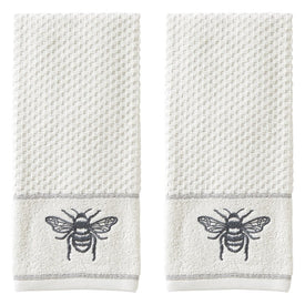 Farmhouse Bee Hand Towels 2-Pack in White