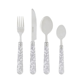 Bistro 16-Piece Stainless Steel Flatware Set, Service for 4 - Lace Overlay