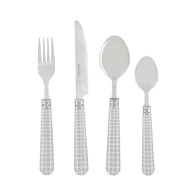 Bistro 16-Piece Stainless Steel Flatware Set, Service for 4 - Geometric Grid