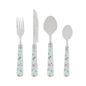 Bistro 16-Piece Stainless Steel Flatware Set, Service for 4 - Bright Floral