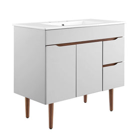 Harvest 36" Single Bathroom Vanity with White Ceramic Top and Integrated Sink
