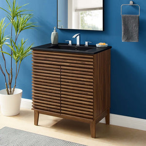 EEI-5418-WAL-BLK Bathroom/Vanities/Single Vanity Cabinets with Tops