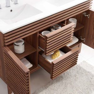 EEI-4441-WAL-WHI Bathroom/Vanities/Double Vanity Cabinets with Tops