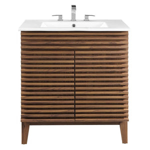 EEI-5422-WAL-WHI Bathroom/Vanities/Single Vanity Cabinets with Tops