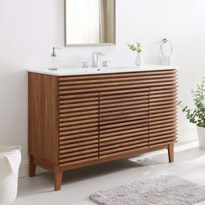 EEI-4439-WAL-WHI Bathroom/Vanities/Single Vanity Cabinets with Tops