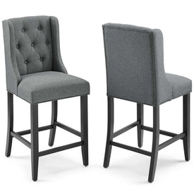 Baronet Counter-Height Bar Stool Upholstered Fabric Set of 2