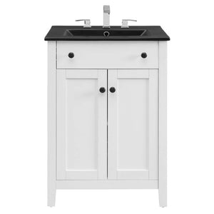 EEI-5354-WHI-BLK Bathroom/Vanities/Single Vanity Cabinets with Tops