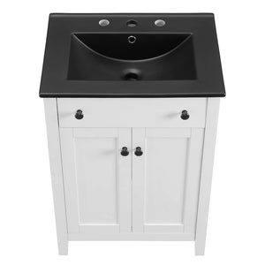 EEI-5354-WHI-BLK Bathroom/Vanities/Single Vanity Cabinets with Tops