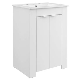 Maybelle 24" Single Bathroom Vanity with White Ceramic Top and Integrated Sink