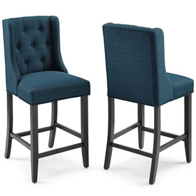 Baronet Counter-Height Bar Stool Upholstered Fabric Set of 2