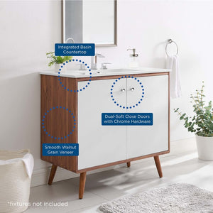 EEI-4435-WAL-WHI Bathroom/Vanities/Single Vanity Cabinets with Tops