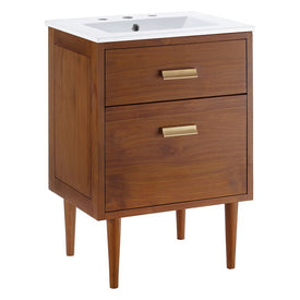 Cassia 24" Single Bathroom Vanity with White Ceramic Top and Integrated Sink