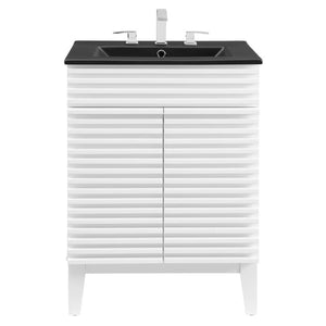 EEI-5350-WHI-BLK Bathroom/Vanities/Single Vanity Cabinets with Tops