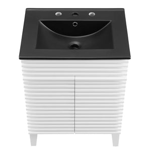 EEI-5350-WHI-BLK Bathroom/Vanities/Single Vanity Cabinets with Tops