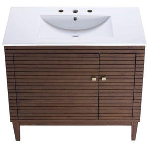 EEI-5115-WAL-WHI Bathroom/Vanities/Single Vanity Cabinets with Tops