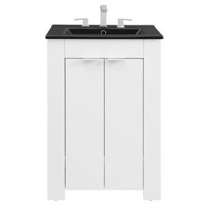EEI-5366-WHI-BLK Bathroom/Vanities/Single Vanity Cabinets with Tops