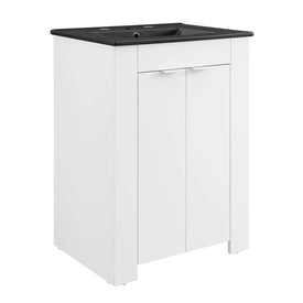 Maybelle 24" Single Bathroom Vanity with White Ceramic Top and Integrated Sink
