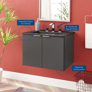 EEI-5370-GRY-BLK Bathroom/Vanities/Single Vanity Cabinets with Tops