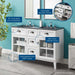 EEI-5480-WHI-BLK Bathroom/Vanities/Double Vanity Cabinets with Tops
