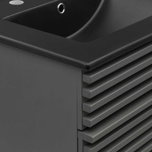 EEI-5350-GRY-BLK Bathroom/Vanities/Single Vanity Cabinets with Tops