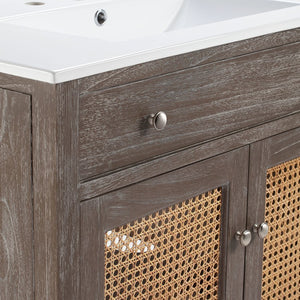 EEI-5111-GRY-WHI Bathroom/Vanities/Single Vanity Cabinets with Tops