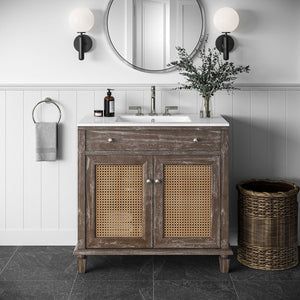 EEI-5111-GRY-WHI Bathroom/Vanities/Single Vanity Cabinets with Tops