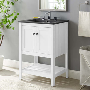 EEI-5358-WHI-BLK Bathroom/Vanities/Single Vanity Cabinets with Tops