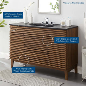 EEI-5398-WAL-BLK Bathroom/Vanities/Single Vanity Cabinets with Tops