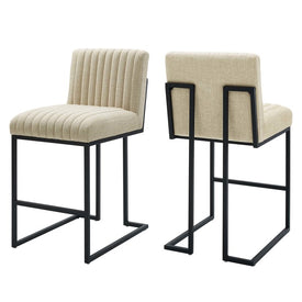 Indulge Channel Tufted Fabric Counter Stools Set of 2