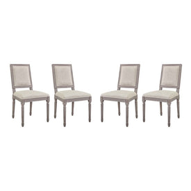 Court Upholstered Fabric Dining Side Chairs Set of 4