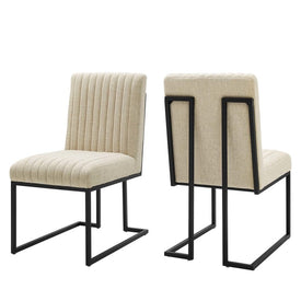 Indulge Channel Tufted Fabric Dining Chairs Set of 2