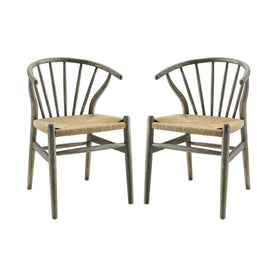 Flourish Spindle Wood Dining Side Chairs Set of 2