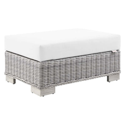 Product Image: EEI-4839-LGR-WHI Outdoor/Patio Furniture/Outdoor Ottomans