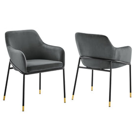 Jovi Performance Velvet Dining Armchairs Set of 2