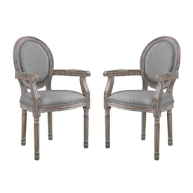 Emanate Upholstered Fabric Dining Armchairs Set of 2