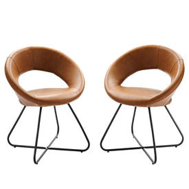 Nouvelle Vegan Leather Dining Chairs Set of 2