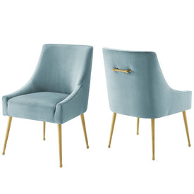 Discern Upholstered Performance Velvet Dining Chairs Set of 2