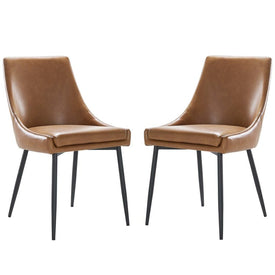 Viscount Vegan Leather Dining Chairs Set of 2