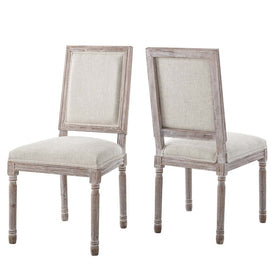 Court Upholstered Fabric Dining Side Chairs Set of 2