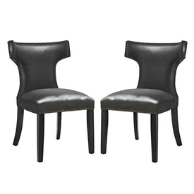 Curve Vinyl Dining Chairs Set of 2