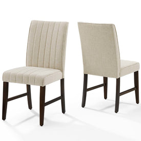 Motivate Channel Tufted Upholstered Fabric Dining Chairs Set of 2