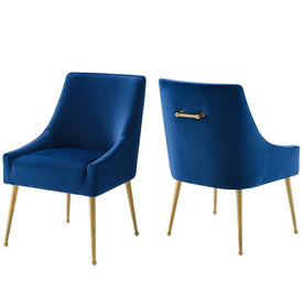 Discern Upholstered Performance Velvet Dining Chairs Set of 2