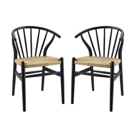 Flourish Spindle Wood Dining Side Chairs Set of 2