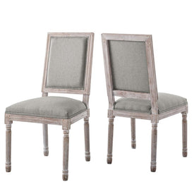 Court Upholstered Fabric Dining Side Chairs Set of 2