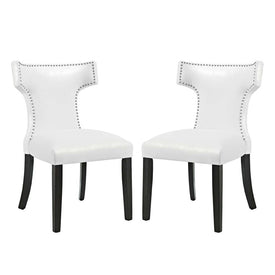 Curve Vinyl Dining Chairs Set of 2