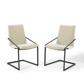 Pitch Upholstered Fabric Dining Armchairs Set of 2